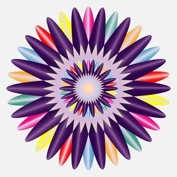 Graphic element for design, flower in lilac-violet colors, multi-colored peta Stock Illustration