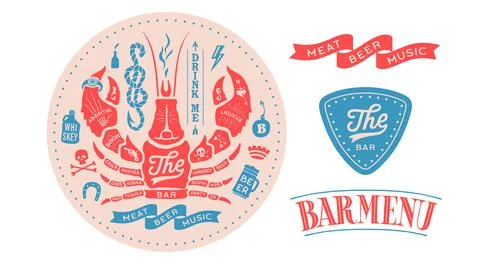 Graphic element for pub, bar Stock Illustration