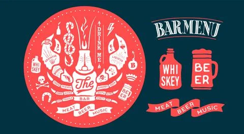 Graphic element for pub, bar Stock Illustration