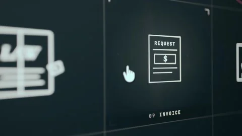 Graphic element representing the Invoice covered by the stamp Notarized Stock Footage 333412836