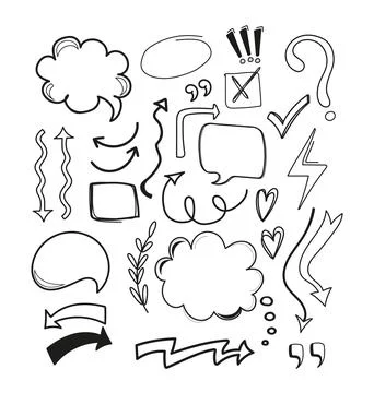 Graphic element vector. Design element. Hand drawn doodle. Marker pen highlight. Stock Illustration