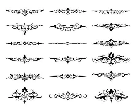 Graphic elements calligraphic vector sets for designers  patterns, designs 스톡 일러스트
