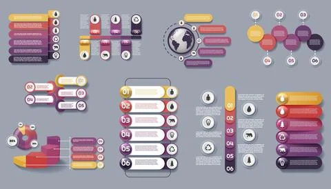 Graphic elements. Infographic design for pack or histogram. Business presenta Stockillustratie