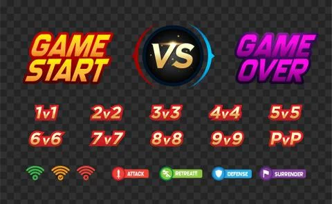 Graphic Elements for PVP Game. Vector Illustration. Stock Illustration