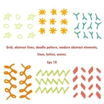 Graphic elements for website, zigzag, waves, curves. Vivid and colorful pic.. Stock Illustration