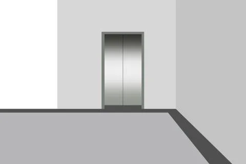 Graphic elevator hall, isolated illustration Stock Illustration