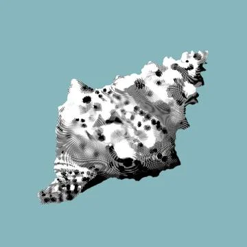 Graphic engraving of a seashell.Realistic shells illustration. Illustrazione stock