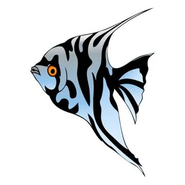 Graphic fish isolated on white background Stock Illustration