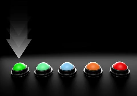 Graphic of five colored buttons used for giving feedback. in doing business.. Stock Illustration