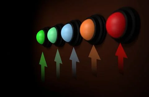 Graphic of five colored buttons used for giving feedback. in doing business.. Stock Illustration