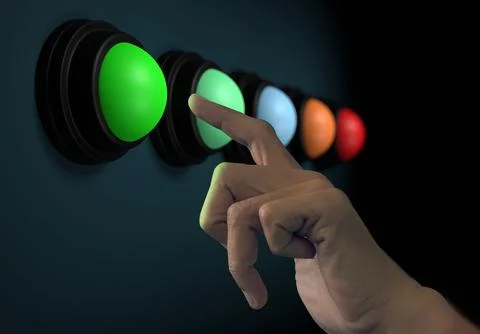 Graphic of five colored buttons used for giving feedback. in doing business.. Stock Photos