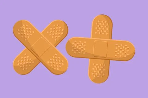 Graphic flat design drawing adhesive bandage elastic medical plasters. Illu.. Stockillustratie