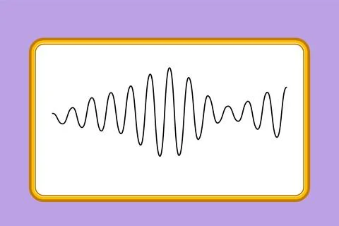 Graphic flat design drawing of black sound waves. Music audio frequency, vo.. 스톡 일러스트