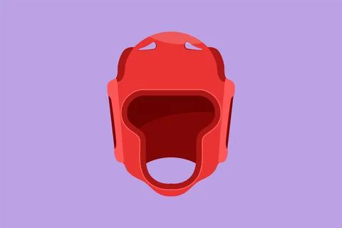 Graphic flat design drawing of boxing helmet front view logo, label, templa.. イラスト素材