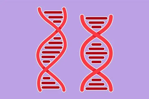 Graphic flat design drawing DNA icon. Life gene model bio code genetic mole.. Illustrazione stock