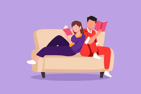 Graphic flat design drawing evening rest of romantic couple scene with man .. Ilustração Stock
