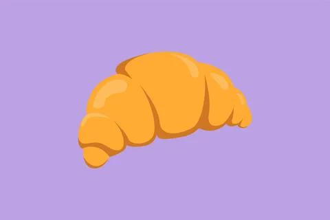 Graphic flat design drawing fresh online sweet croissant shop logo. Breakfa.. Stock Illustration