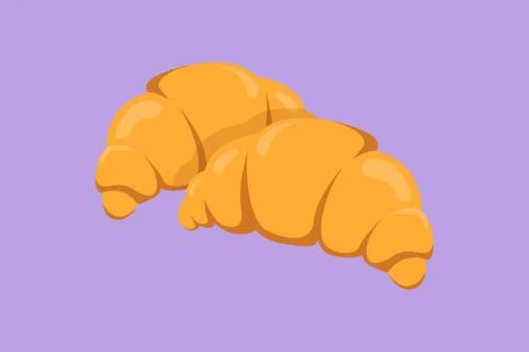Graphic flat design drawing fresh delicious online French croissant shop re.. Stock Illustration
