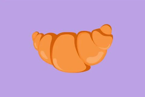 Graphic flat design drawing fresh online sweet croissant shop logo. Breakfa.. Stock Illustration