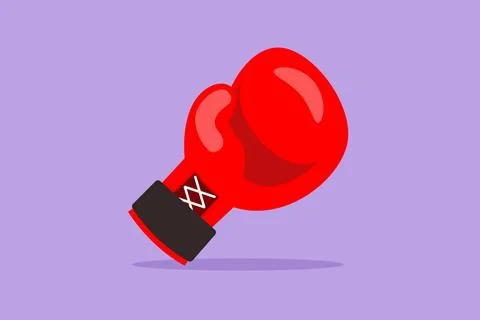 Graphic flat design drawing front red boxing gloves symbol. Sporting goods,.. Stock-Illustration
