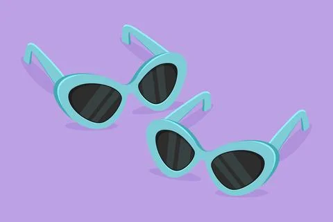 Graphic flat design drawing modern sunglasses for optical shop logo icon. F.. Ilustração Stock