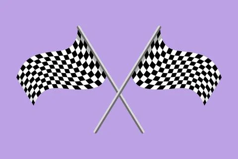 Graphic flat design drawing pair of finish flag icon, logo, label, template.. Stock Illustration