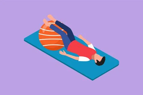 Graphic flat design drawing physiotherapy rehabilitation isometric composit.. Stockillustratie