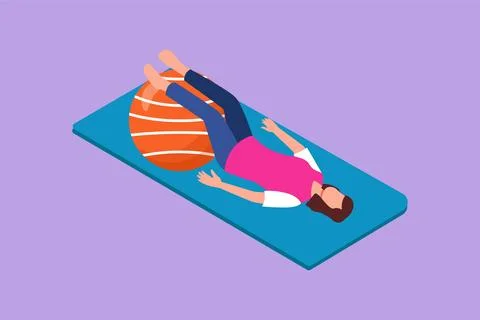 Graphic flat design drawing physiotherapy rehabilitation isometric composit.. Ilustração Stock