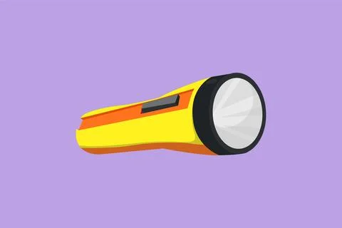 Graphic flat design drawing pocket flashlight. Light source for individual .. Illustration