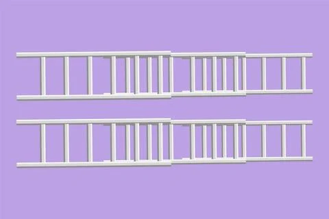 Graphic flat design drawing pompier ladder logo, icon. Fireman scaling ladd.. Ilustração Stock