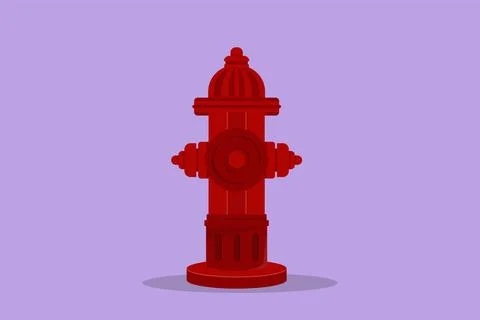 Graphic flat design drawing red hydrant on side of the road is used for pre.. Stock-Illustration