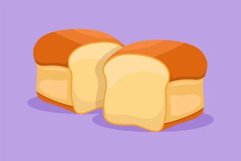 Graphic flat design drawing of stylized online white bread shop logo, label.. イラスト素材