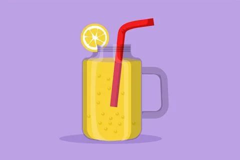 Graphic flat design drawing of stylized lemonade ice logo, label, flyer, st.. Stock Illustration