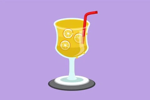 Graphic flat design drawing of stylized lemonade ice logo, label, flyer, st.. Stock Illustration