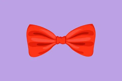 Graphic flat design drawing stylized red bow tie icon, label, logotype, tem.. Ilustración de archivo
