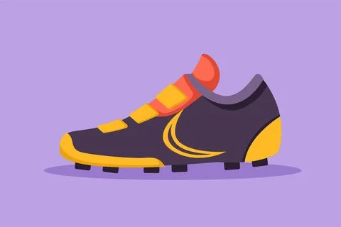 Graphic flat design drawing of stylized soccer boots. Football shoes. Footb.. Ilustração Stock