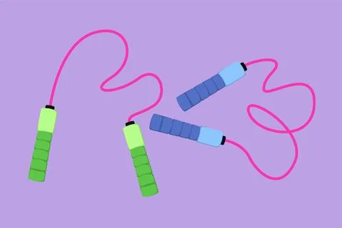Graphic flat design drawing stylized jump rope or skipping rope logo, label.. Illustration
