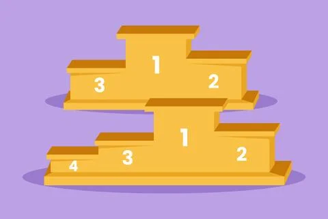 Graphic flat design drawing stylized podium winner with number logotype. Pe.. Stock Illustration