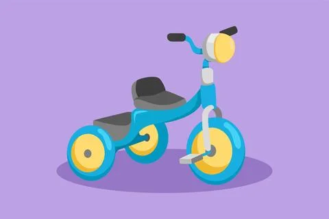 Graphic flat design drawing stylized kids tricycle logo, icon, symbol. Chil.. 스톡 일러스트