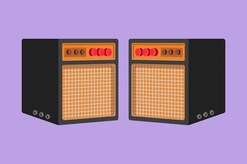 Graphic flat design drawing stylized two music system speakers icon, logo, .. 스톡 일러스트
