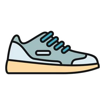 Graphic flat design vector icon of an athletic sneaker shoe Illustrazione stock