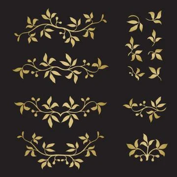 Graphic flower silhouettes Stock Illustration