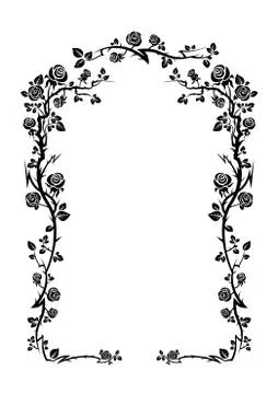 Graphic frameof roses Illustrazione stock
