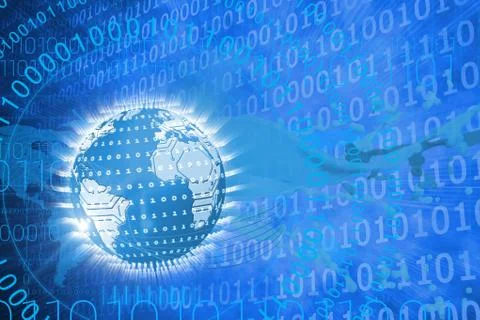 Graphic of globe with programming background Stock Illustration