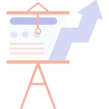 Graphic growth chart increase on board vector icon Stock Illustration