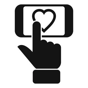 Graphic of a hand cursor selecting a heart symbol on a screen, symbolizing love 스톡 일러스트