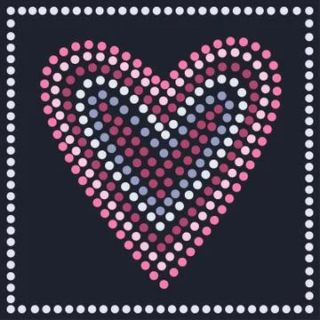 Graphic heart in dots Stock Illustration