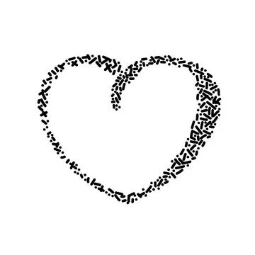 Graphic Heart with empty space inside vector illustration in a modern style Illustrazione stock