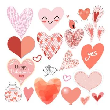 Graphic heart set Stock Illustration