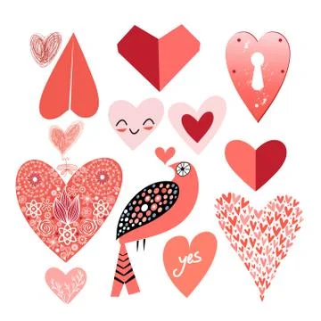 Graphic heart set Stock Illustration